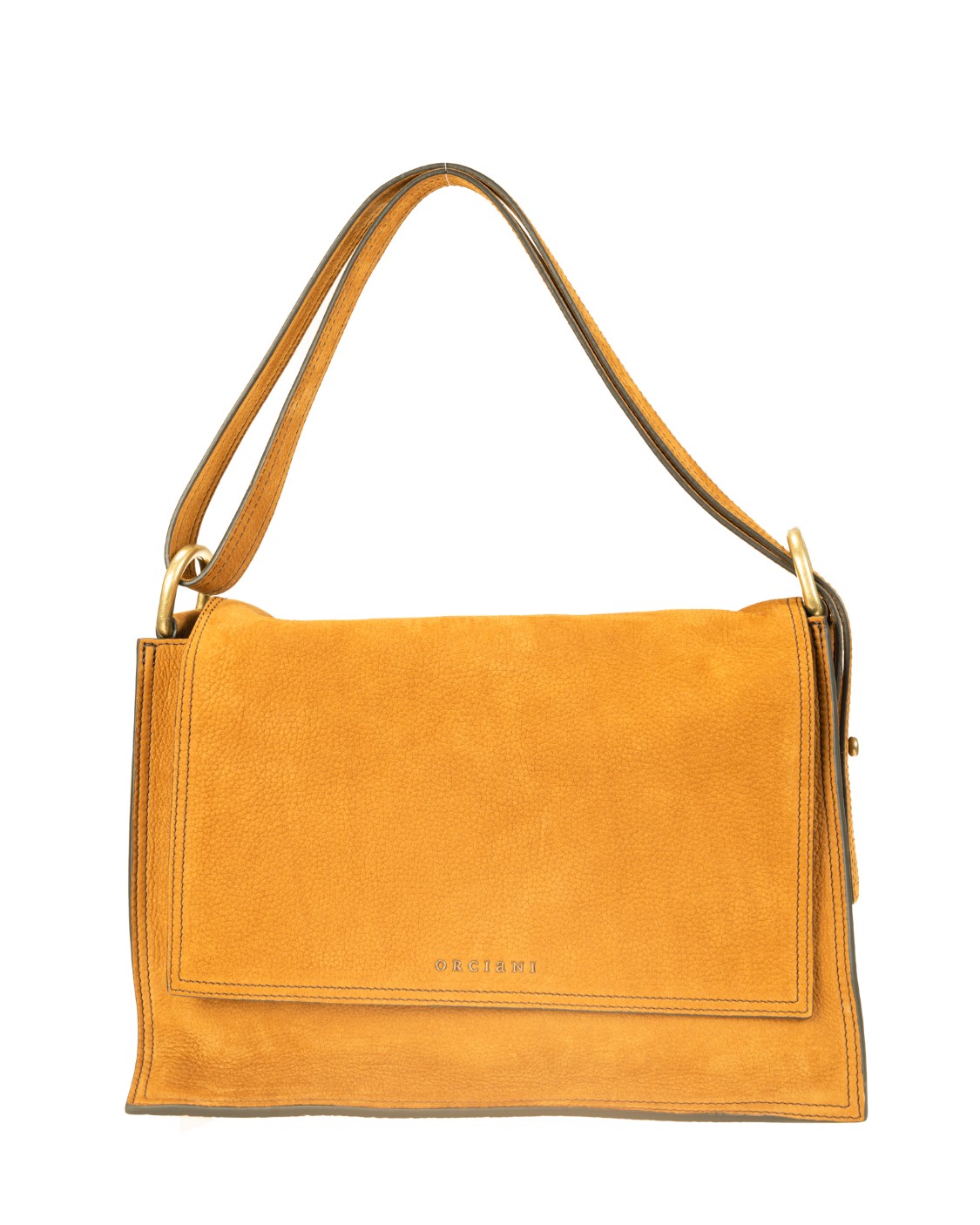 shop ORCIANI  Borsa: Orciani borsa Pillow Nabucco a spalla e crossbody in nubuck.
Finiture in galvanica ottone dorato.
Interno, bordi e cuciture color testa di moro.
Chiusura con patta.
Tasca interna con zip.
Doppio taschino interno aperto.
Dimensioni:  larghezza 33 cm, altezza 21 cm, profondità 17 cm.
Composizione: 100% vitello.
Made in Italy.. B02113 NAB-BRANDY number 5132506